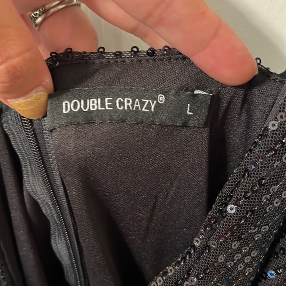 SHEIN deep V sequin mini dress size L - Picture 2 of 3